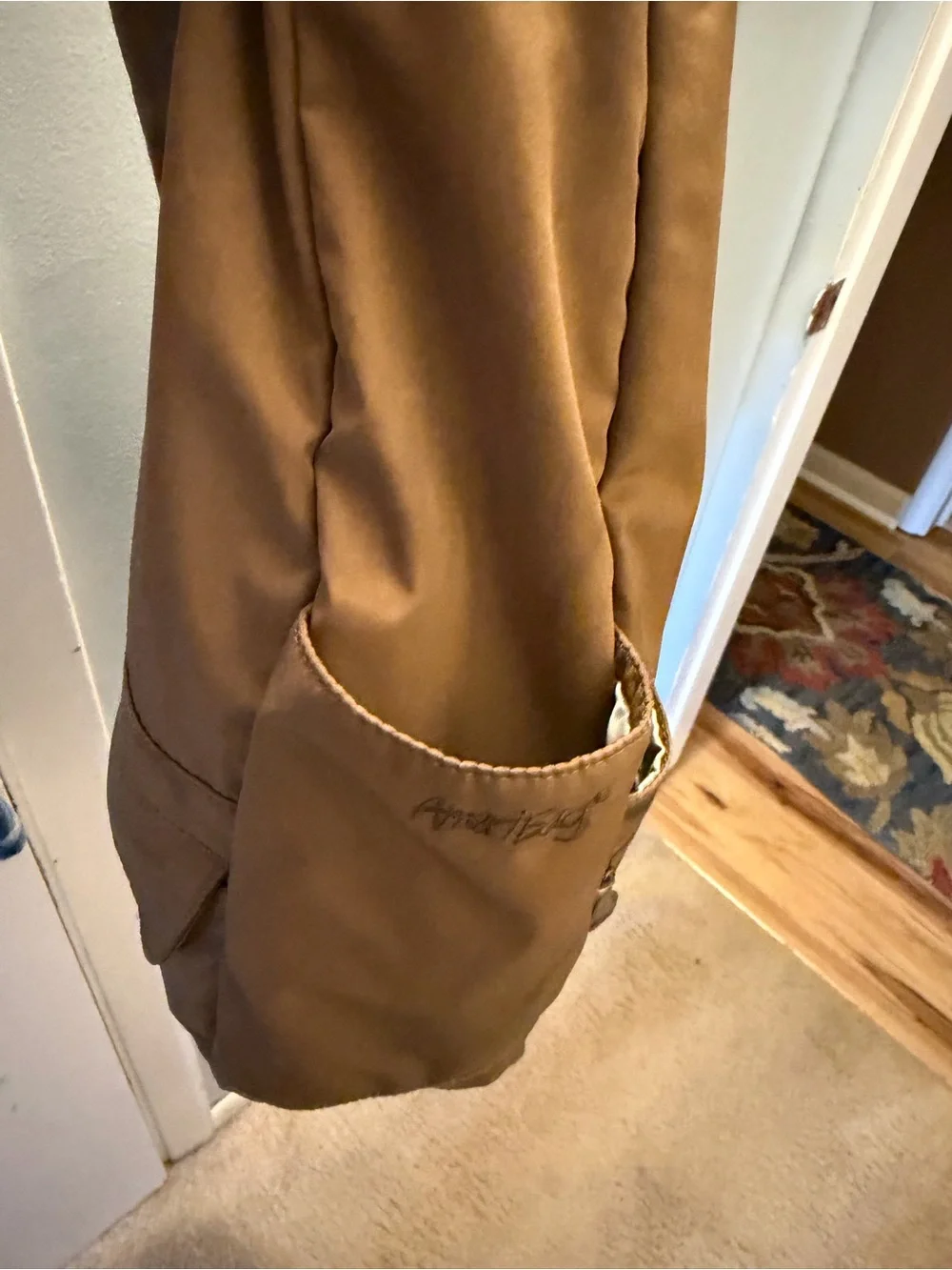 Ameribag Brown Sling Messenger with Front Zipper Pocket